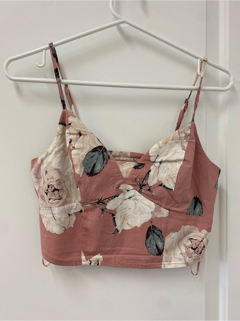 Dynamite Rose-Print Cropped Cami in Dusty Rose